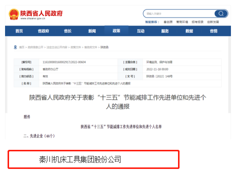 3044永利集团集团荣获陕西省“十三五” 节能减排工作先进企业